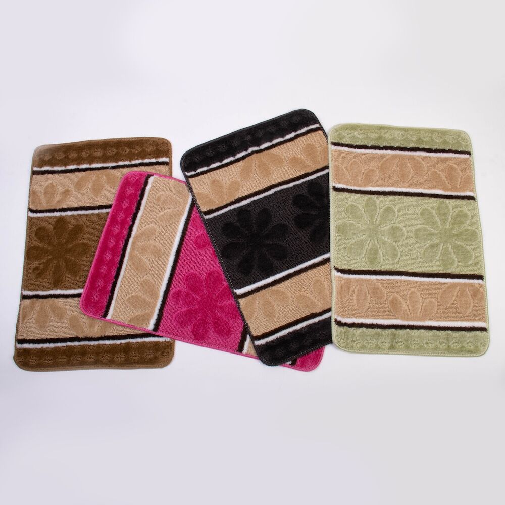 VELVET PILE DOORMAT BIG FLOWER