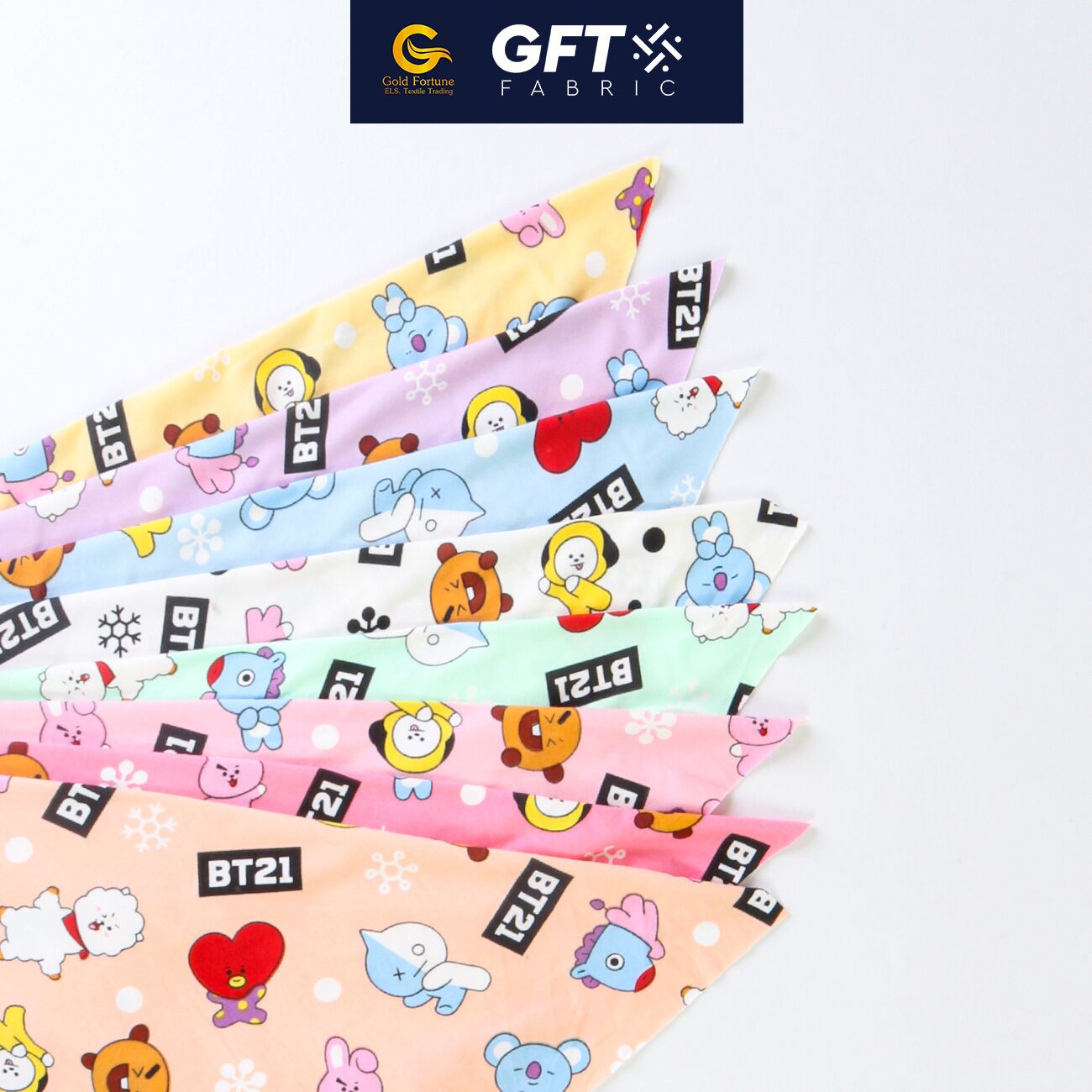 Cotton Spandex Printed BT21 Pattern