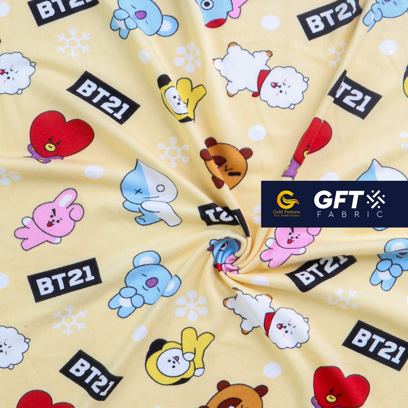 Cotton Spandex Printed BT21 Pattern - Image 9