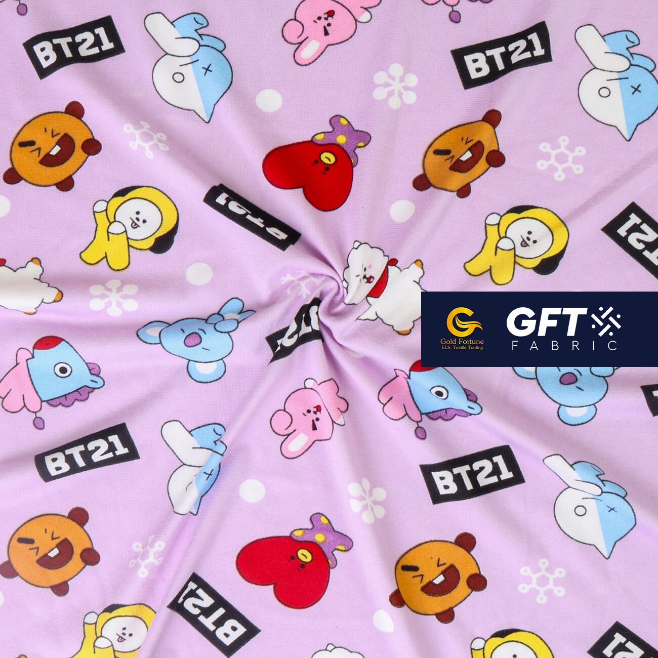 Cotton Spandex Printed BT21 Pattern - Image 8