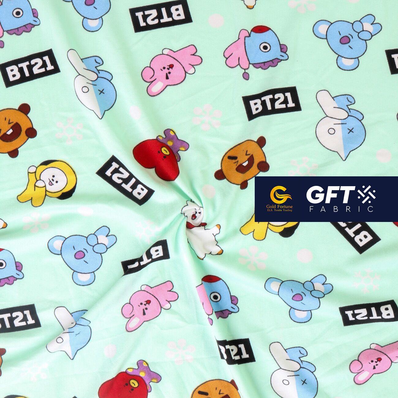 Cotton Spandex Printed BT21 Pattern - Image 4
