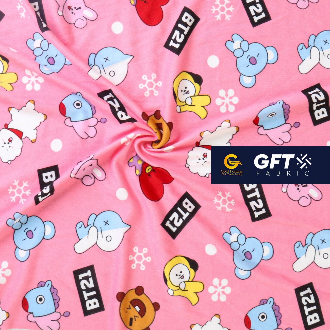 Cotton Spandex Printed BT21 Pattern - Image 6