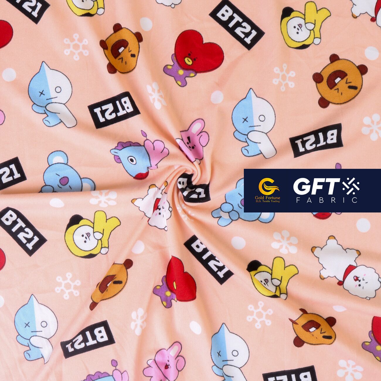 Cotton Spandex Printed BT21 Pattern - Image 7